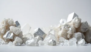 Showcasing antimony crystals highlighting their unique metallic properties in natural lighting.