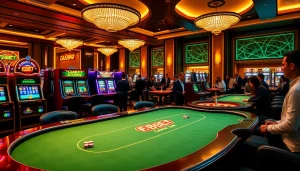 Experience the excitement of gambling at nhà cái F8BET with vibrant casino visuals and engaging players.