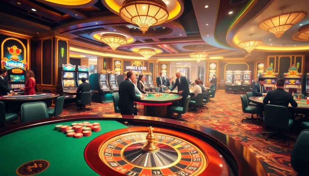 Experience excitement at https://mm88.observer/ with vibrant casino scenes featuring roulette tables and engaged players.