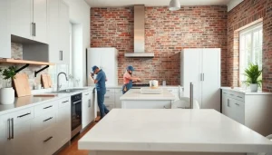Enhance your Home renovation with skilled craftsmen transforming a kitchen.