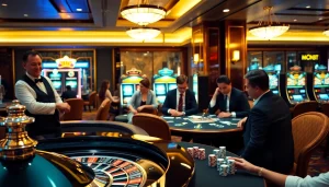 Gambling strategies at https://journal.unj.ac.id/ showcased in a luxurious casino setting.