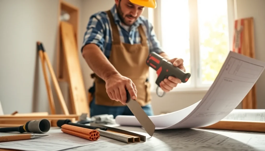 Trouver artisan pour un projet de rénovation à domicile avec des outils professionnels.