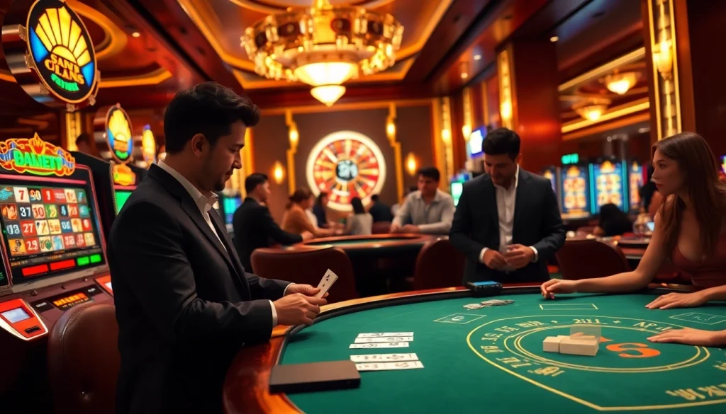 Players enjoying the thrill of gambling at UU88's luxurious online casino.