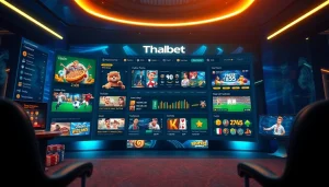 Engaging Thabet online gaming interface showcasing vibrant casino games and sports betting options.