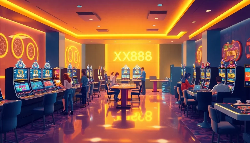 Experience the thrilling world of Nhà cái xx88 with engaging online gambling visuals, highlighting luxury and fun.