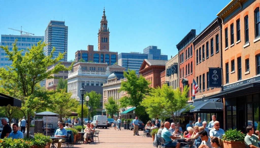 Capture of vibrant outdoor scene at https://nottinghammd.com featuring people enjoying cafes.