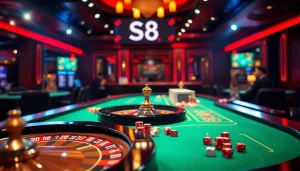 Play exhilarating games at S8 Casino's luxurious and vibrant gaming area.