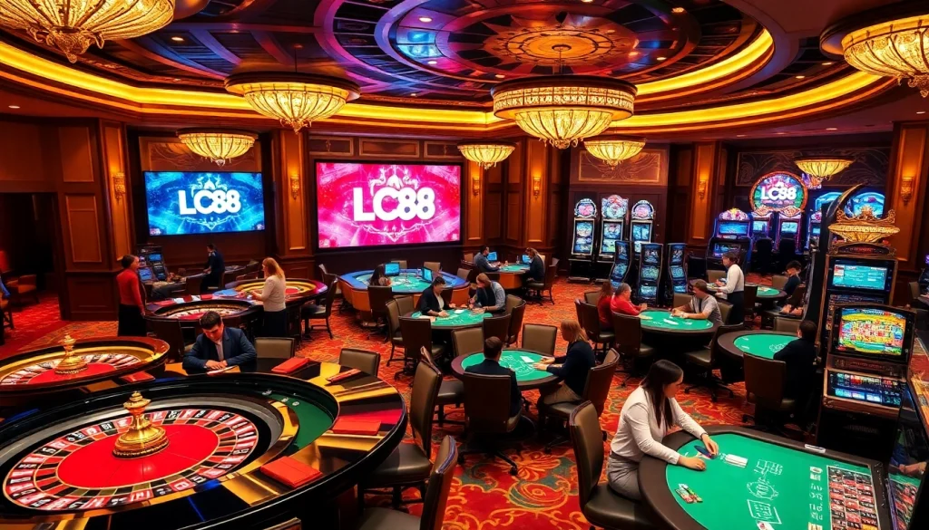 Players enjoying a thrilling gaming experience at LC88 casino