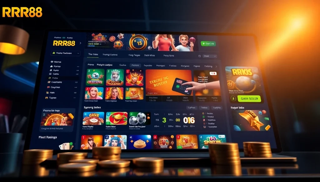 Online interface of Trang chủ RR88 featuring vibrant games and betting options.