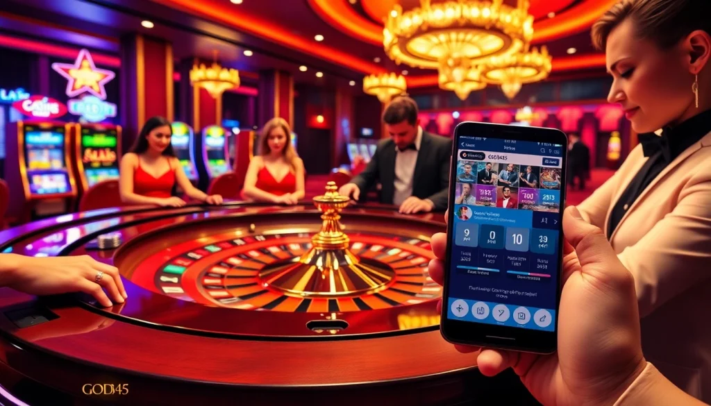 Experience excitement at God345 with high-stakes players at a luxurious roulette table.