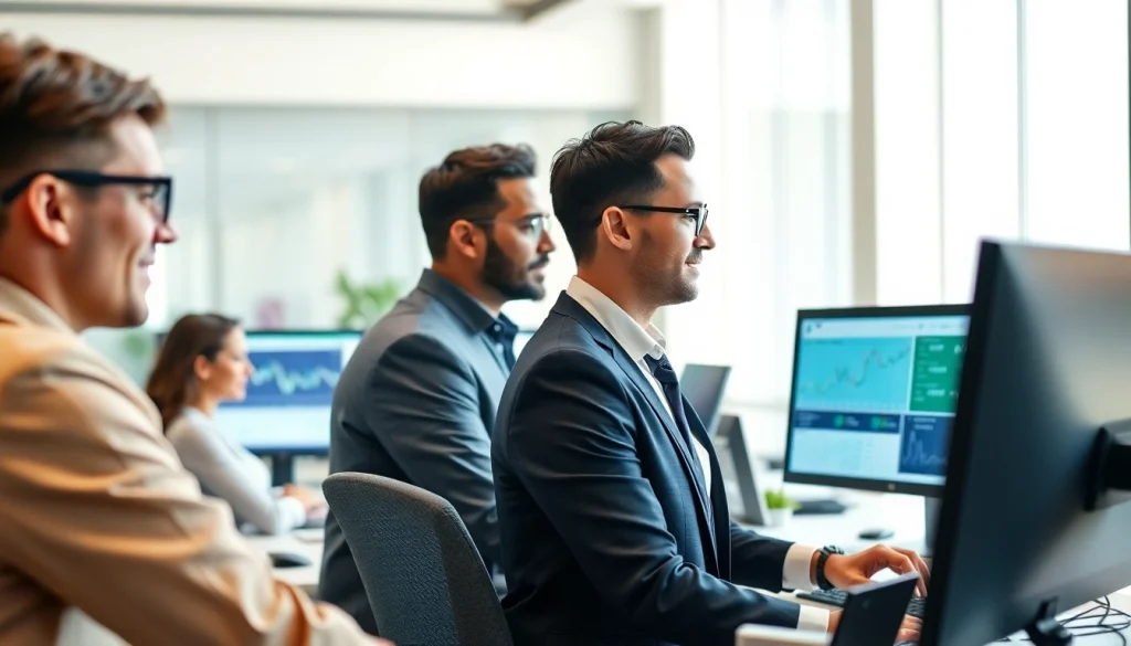 Expert financial analysis being conducted by an accounting firm in Abu Dhabi showcasing teamwork and precision.