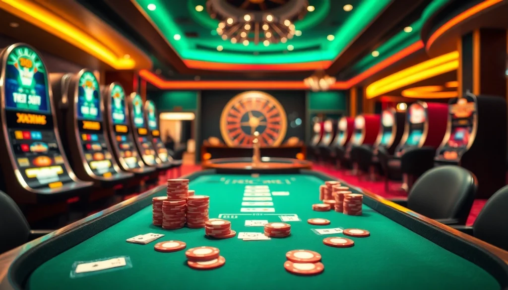 Experience the thrill at https://789fcom.asia/ with a luxurious casino setup featuring poker tables and roulette.