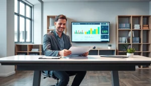 Księgowość dla spółki budowlanej: profesjonalny księgowy analizuje finanse projektu budowlanego w nowoczesnym biurze.