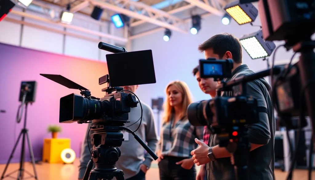 Showcasing a Video Production Company Calgary team collaborating in a vibrant studio.