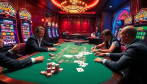 Experience the excitement of doaslot with vibrant casino tables and players in action.