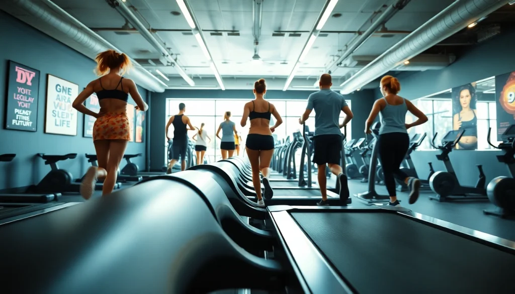 Active users on Ciapo Treadmills in a modern fitness studio showcasing innovative air pressure technology.