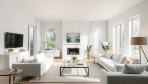 Enhance your home renovation with a stunning, remodeled living room featuring modern design.
