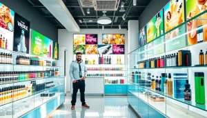 Welcome to our vape shop Dubai, showcasing diverse vaping products and a friendly atmosphere.