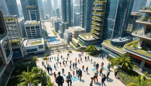 Experience the innovative technology at https://orbitnix.com with a vibrant cityscape showcasing advanced living.