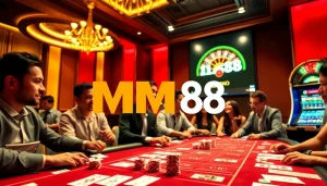 Experience the thrill of MM88 at a vibrant casino table filled with action.