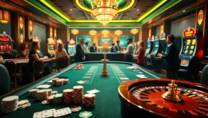 Experience the thrill of MMOO's premium casino games at a luxurious gambling table.