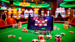 Engage with thrilling gameplay while holding the Samsung Galaxy S8 at a luxurious casino table.