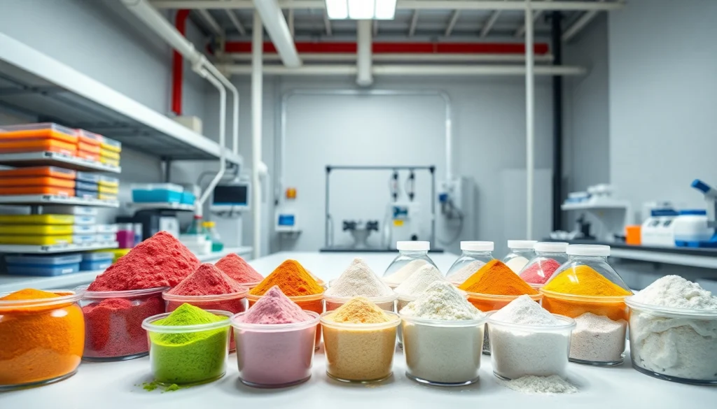 Fournisseur d édulcorants présentant divers ingrédients sucrants dans un laboratoire éclairé.