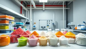 Fournisseur d édulcorants présentant divers ingrédients sucrants dans un laboratoire éclairé.