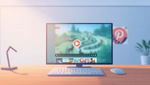 Using pinvideodownloader.org, user easily downloads Pinterest videos with a sleek interface.