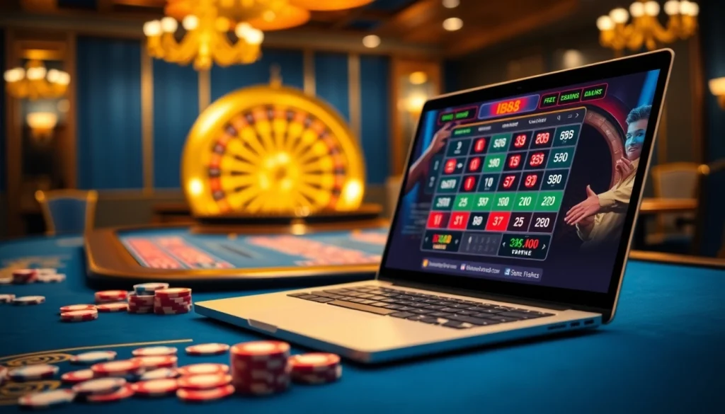 Experience the thrill of online gambling with ib88 on a luxurious casino table.