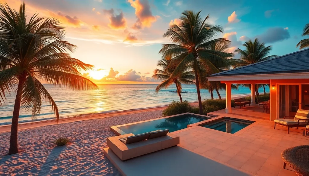 Stunning beachfront Belize Investment Property on Ambergris Caye with sunset view.