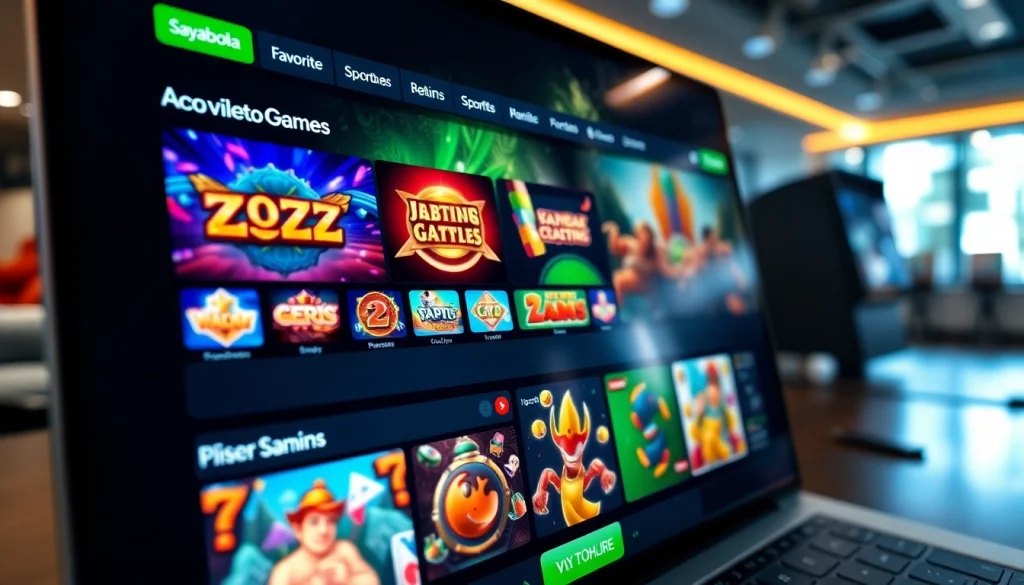 Menggambarkan sayapbola dalam antarmuka situs judi online menarik dengan warna cerah.