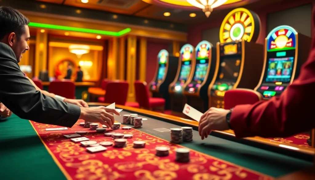 Players engaging in high-stakes poker at https://net88x.net/ with exciting casino ambiance.