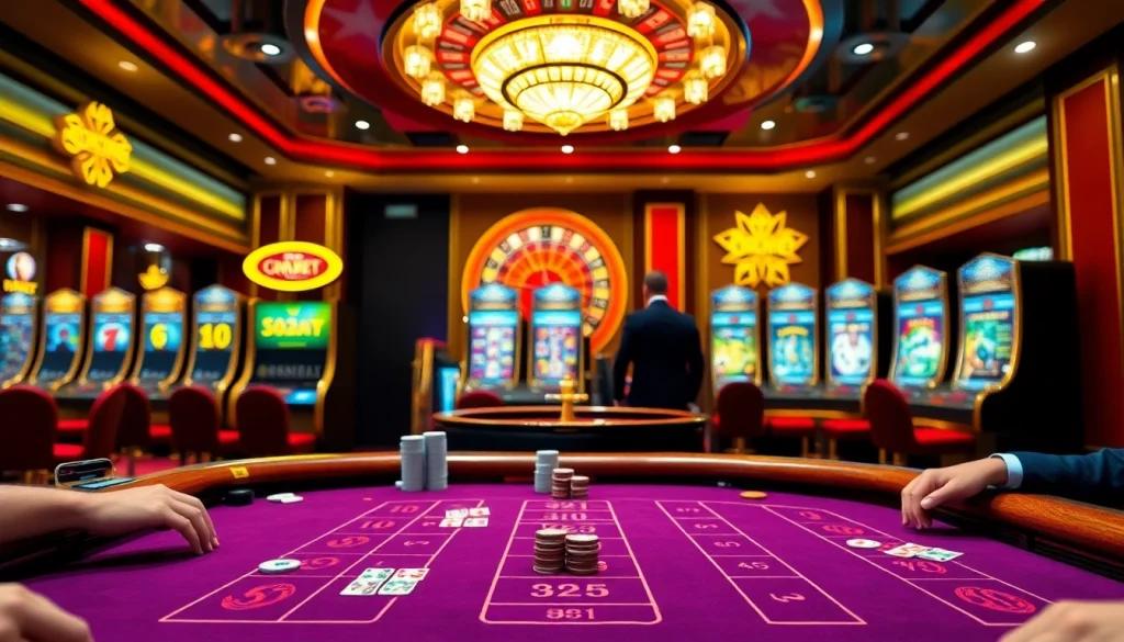 Players immersed in a dynamic i9bet Baccarat game, showcasing excitement and luxury in online gambling.