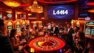 Experience excitement at L444’s glamorous roulette table in an upscale casino.