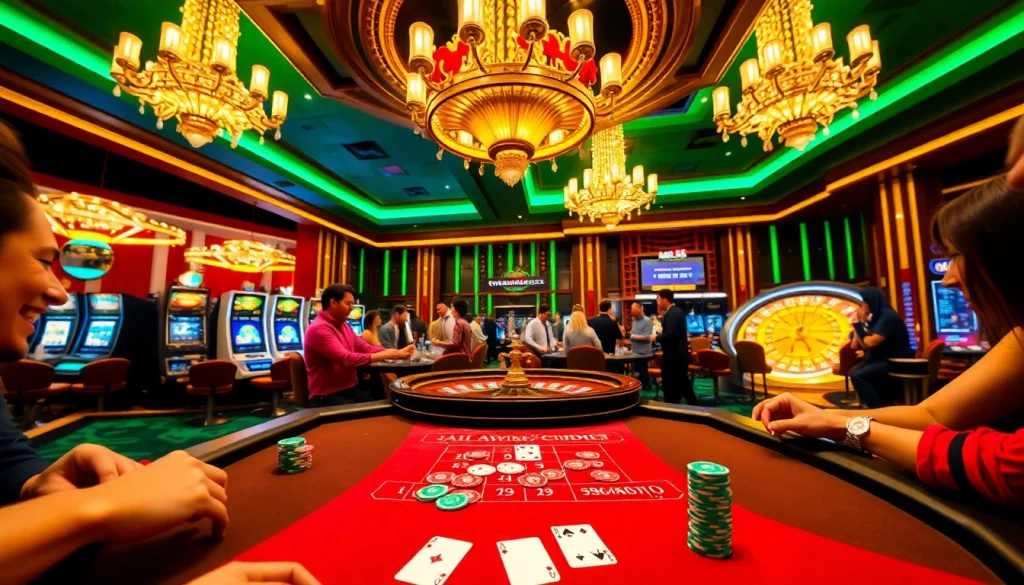 Join the excitement at m88zo.com with a lively poker game featuring vibrant chips and cards.