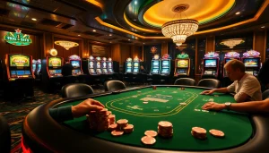 Experience high-stakes poker action at KJC's luxurious casino atmosphere with vibrant tables and professionals.