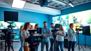 Showcasing a professional Video Production Company Calgary team working creatively in a modern studio.