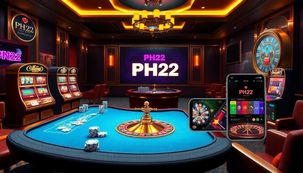Experience the excitement of PH22 online gaming with vibrant casino visuals and dynamic gameplay.
