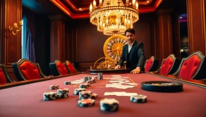 Experience the thrill of poker with XX88 at this luxurious casino table.
