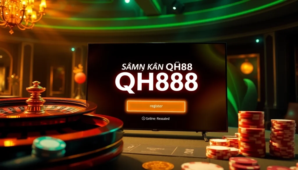 Register and play exciting games at QH88, featuring a luxurious casino atmosphere and engaging visuals.