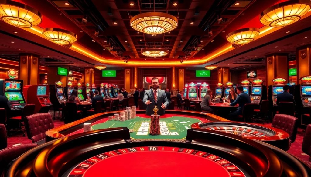 Experience the thrill of gaming at BIG88.BAR with vibrant casino scenes featuring lively poker tables and roulette wheels.