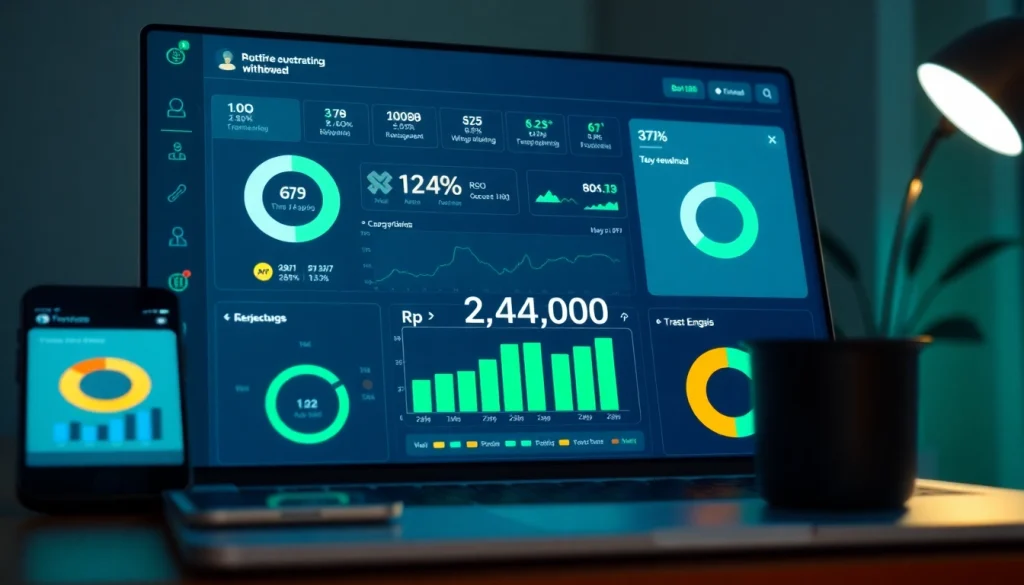 BOX138 financial dashboard showcasing a successful withdrawal of Rp 2,424,000 with charts and graphs.