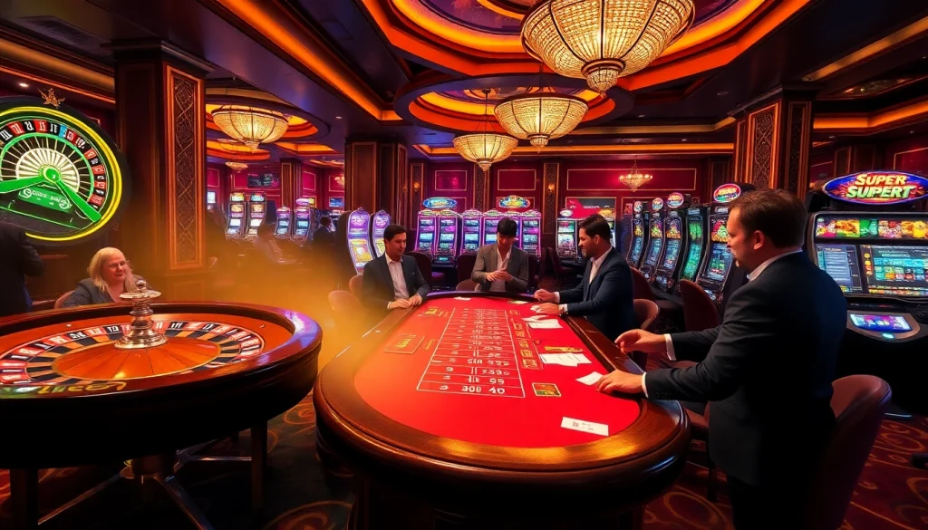 Experience the thrill of Superbet gaming at a vibrant casino with roulette, poker, and slots.