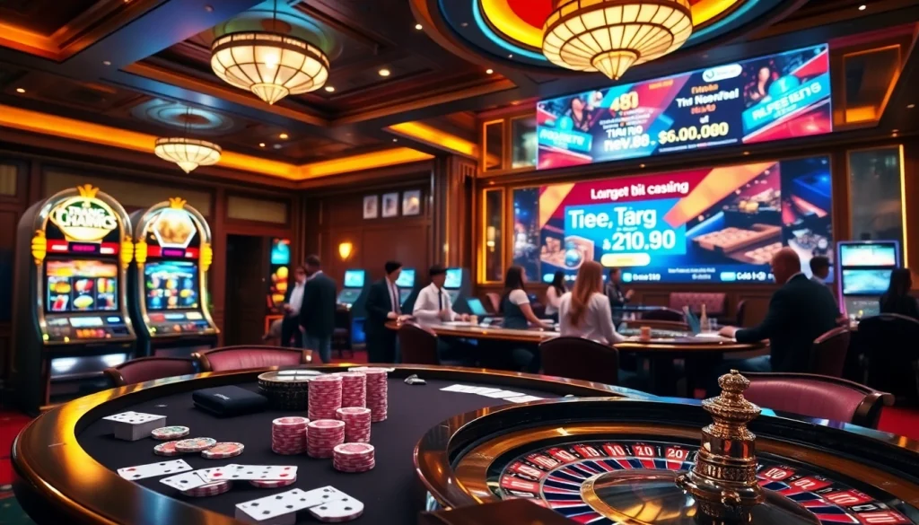 Experience the excitement of gambling at trang chủ new88 with vibrant casino tables and engaging players.