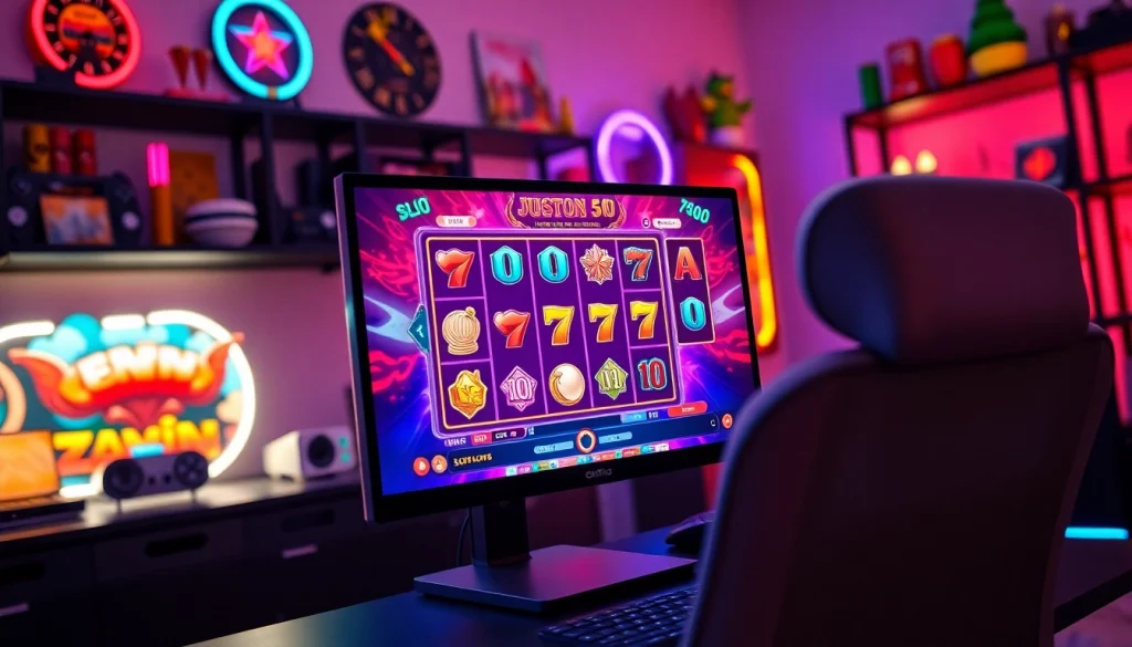 Permainan slot depo 5k yang menarik di layar komputer gaming modern.