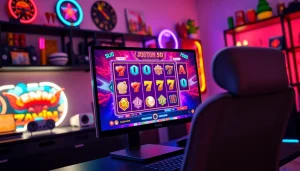 Permainan slot depo 5k yang menarik di layar komputer gaming modern.