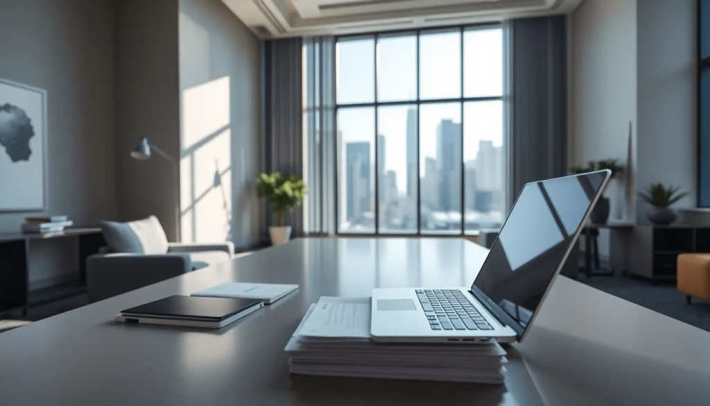 Enhance your understanding of Business with a modern workspace illustration featuring natural light and sleek design.