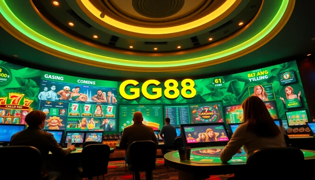 Dynamic GG88 online casino interface showcasing vibrant gaming options and engaging user experience.