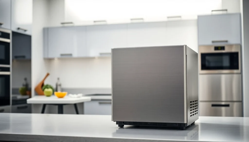 Enhance your kitchen with a sleek mini freezer showcasing modern design and functionality.